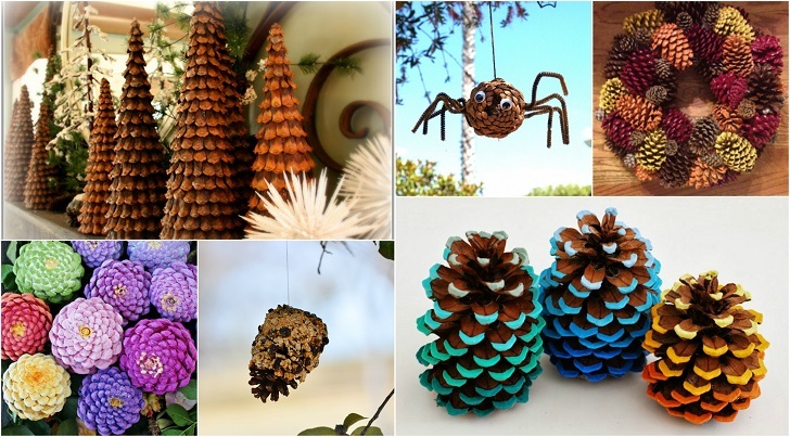 15 hermosas artesanías de conos de pino para hacer una