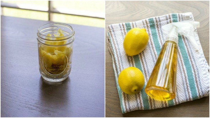 Limpiador desinfectante de limón casero fácil de dos ingredientes